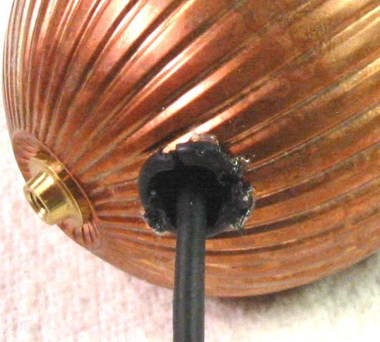 hole through which cable and BNC hardware passed
